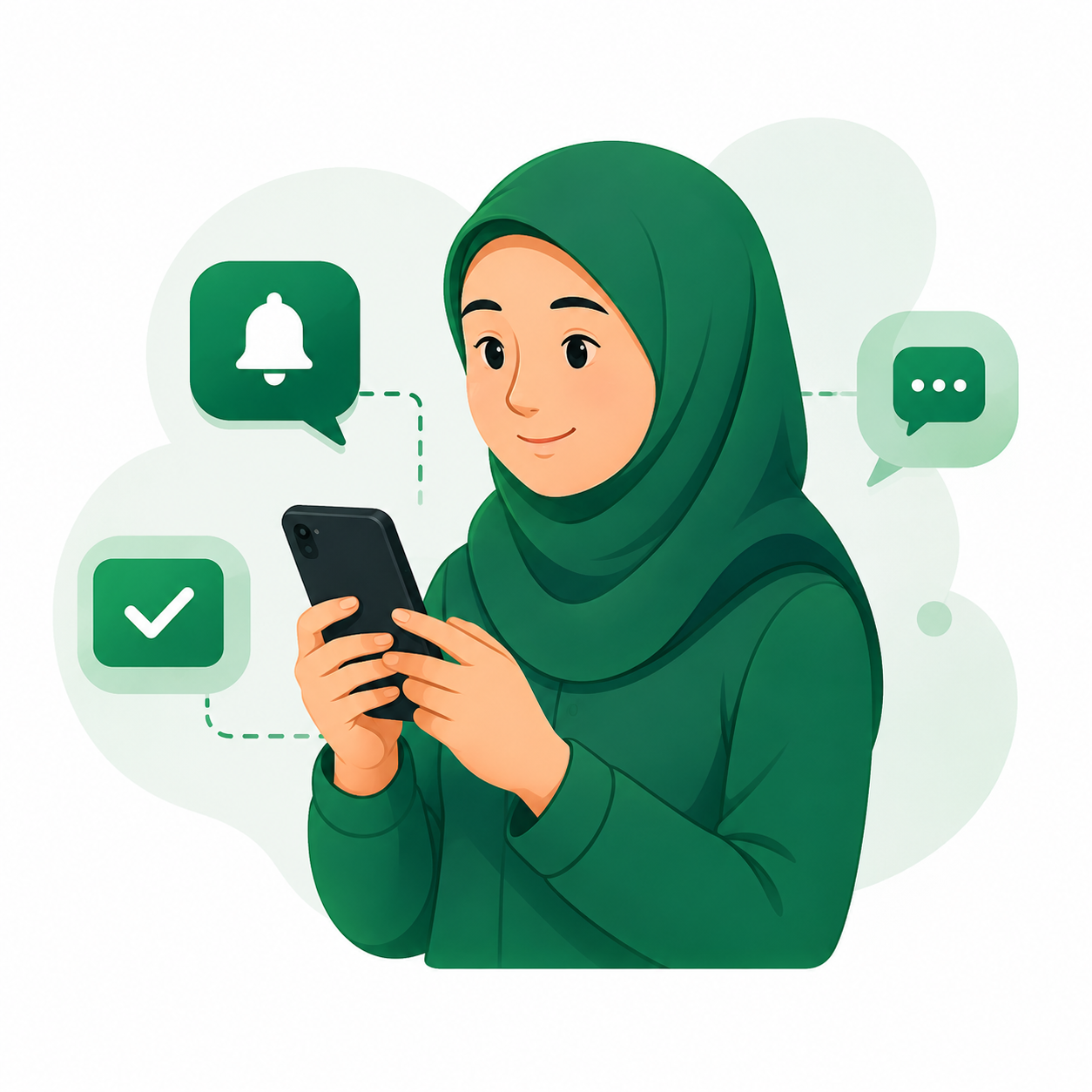 Pengguna Nizamiya mengakses aplikasi mobile